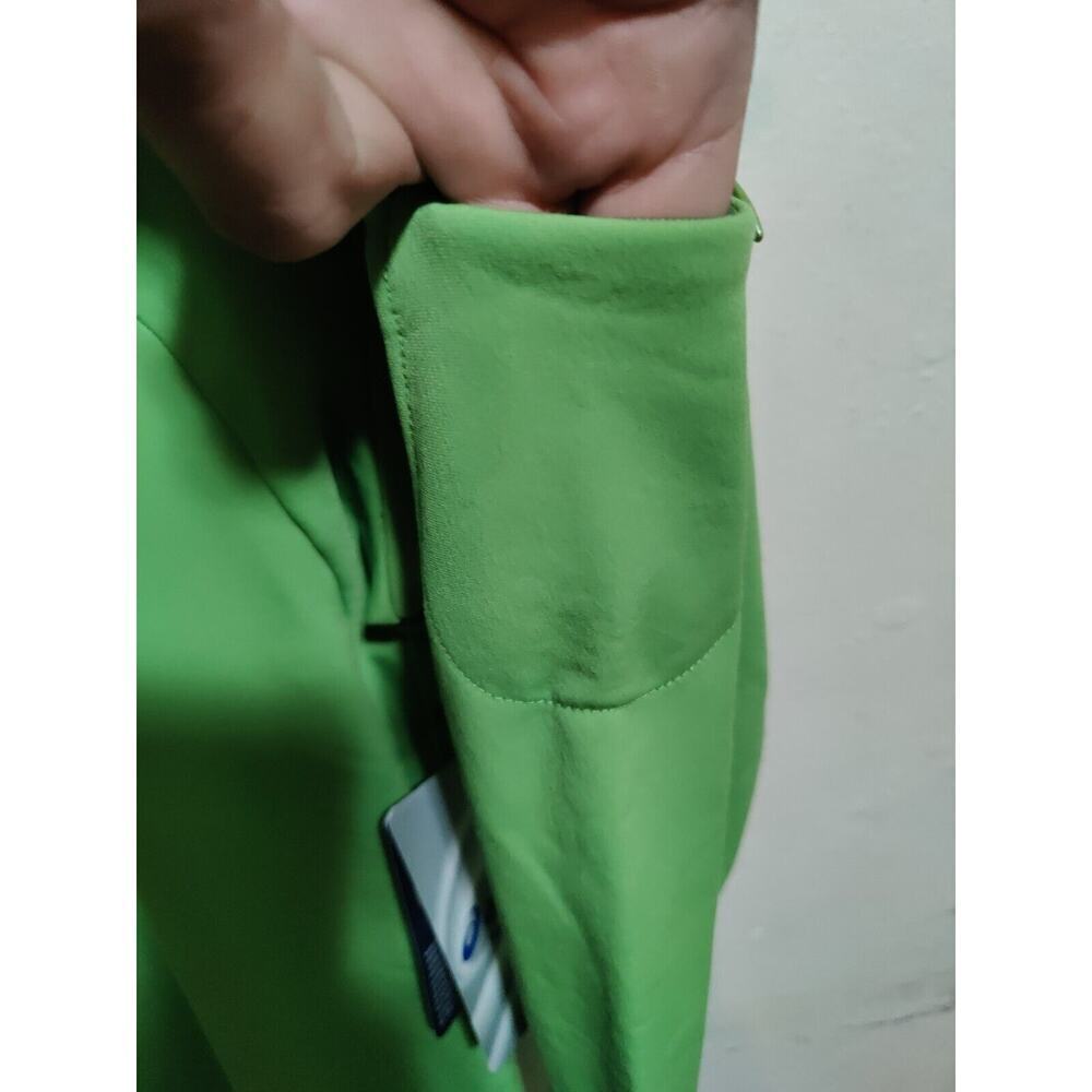 Asics Women's Pullover Training Jacket Green Size Medium Sleeve Thumb Holes - Picture 10 of 16